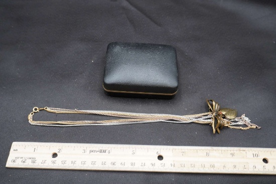 Bow & Locket Necklace
