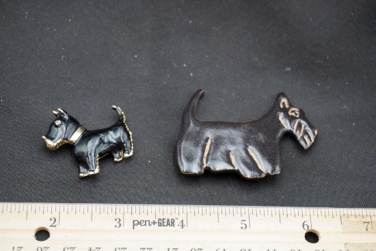 2 - Scottie Dog Brooches