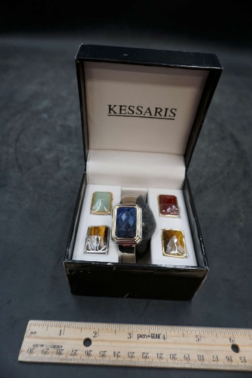Kessaris Watch W/ Stone Faces