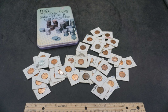 Change Tin W/ Assorted Pennies