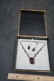 Fifth Avenue Collection Purple Stone Necklace & Earrings