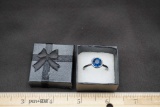 Silver-Toned Ring W/ Blue Stone