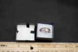 2 Gold-Tone Rings W/ White Stones