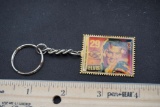 Elvis Presley Postage Stamp Keychain