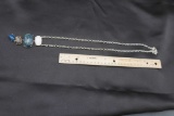 Silver-Tone Blue Stone Necklace