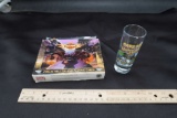 Harley-Davidson Collectible Tin And Playing Cards, Shot Glass