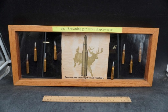 Framed 1971 Browning Gun Store Display Case Rifle Cartridge Display ...