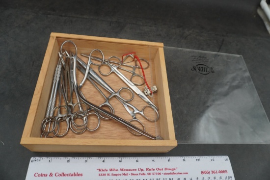 Surgical Instrument Wooden Box Stainless Steel Medical Tool Set