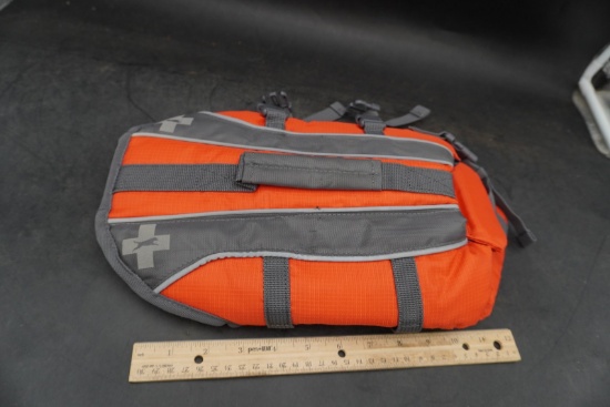 Nylon Dog Life Jacket Safety Vest - Orange and Grey