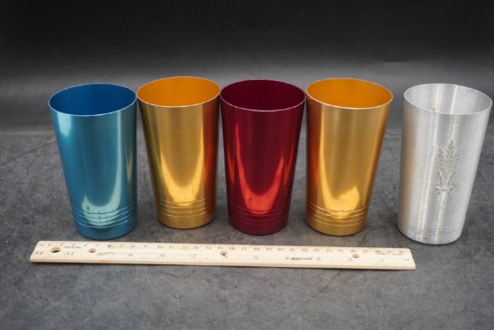 Anodized Aluminum Tumbler Set, 5-Piece Drinking Glass Collection