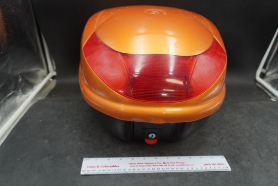 Plastic Motorcycle Top Case Orange Tail Storage Box