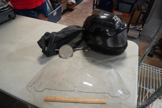 ZR Helmets Plastic Motorcycle Helmet & Windshield Lot