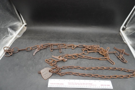 Cast Iron Vintage Farm Chain & Tag Collection (Rust)