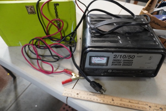 Schumacher SE-10-52 Plastic Battery Charger & Wood Storage Box