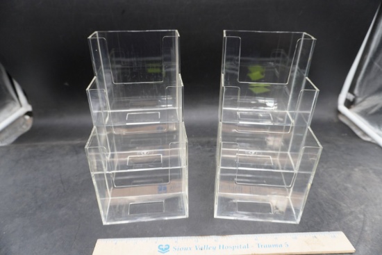 Acrylic Multi-Tier Organizer Plastic Desktop Literature Display Lot