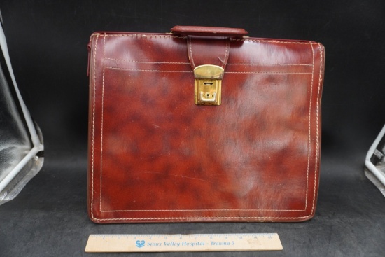 Leather Mid-Century Modern Brown Briefcase Bag