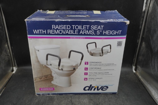 Drive Raised Toilet Seat Plastic Bathroom Safety Aid (Sealed Original Packaging)