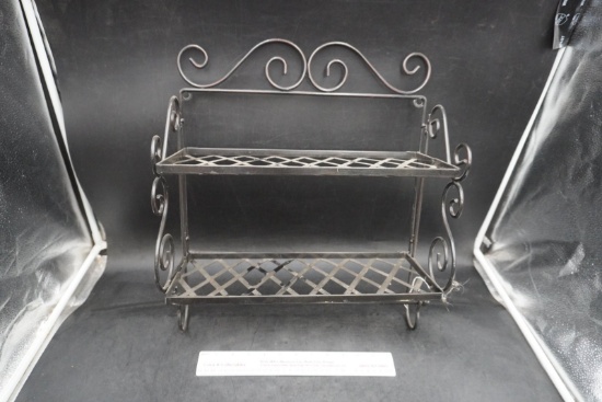 Wrought Iron Scroll Wall Shelf Metal Wall Display Rack