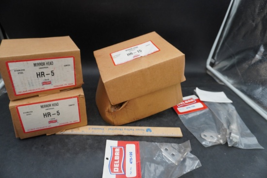 Delbar HR-5 HR-15 Stainless Steel Mirror Heads & Parts Assortment Lot
