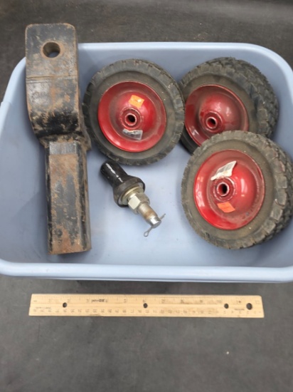 Steel & Rubber Trailer Parts Lot - Convert-A-Ball Hitch & Wheels