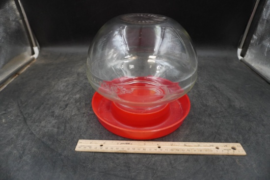 SANA-FOUNT Glass & Plastic Poultry Waterer Feeder