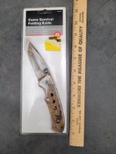 Camo Survival Folding Knife Sealed (Sealed)