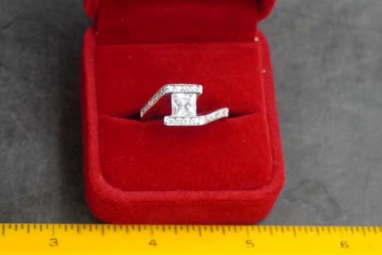 Silver-Tone Bypass Ring Modern Women's Ring