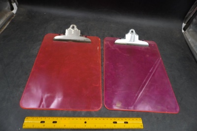 Vintage Translucent Red and Purple Clipboards 2-Piece Lot
