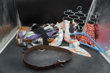 Vintage Men's Ties, Neckties, Scarves & Leather Belt Lot (Multi-Piece)
