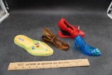 Vintage High Heel Shoe Tape Dispenser, Pencil Sharpener & Memo Pad (4-Pc Lot)