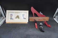 Shoe-Themed Wall Decor & Ornament Set (5-Piece Lot)