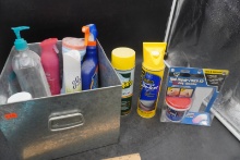 Vintage Galvanized Metal Box, Cleaning Supplies, Hardware & More (11-Pc Lot)