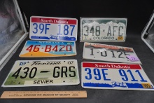 Vintage State License Plates Collection Colorado South Dakota & More (6-Pc)