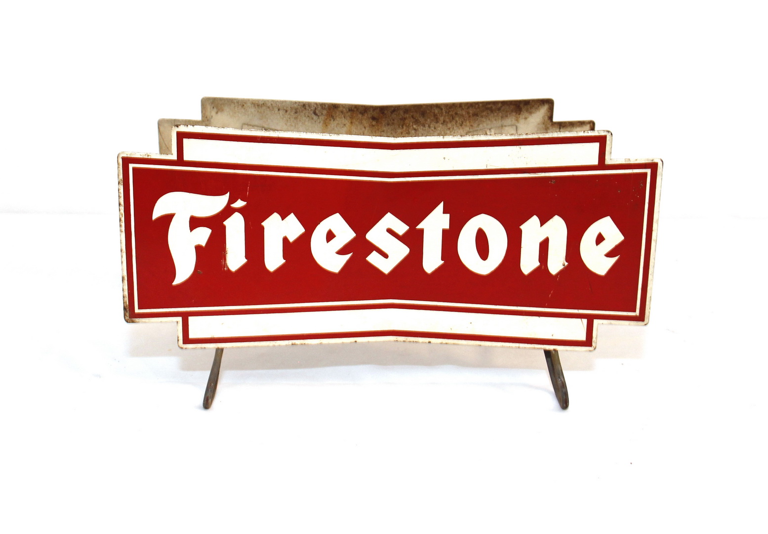 Vintage Metal Firestone Tire Holder Sign | Proxibid