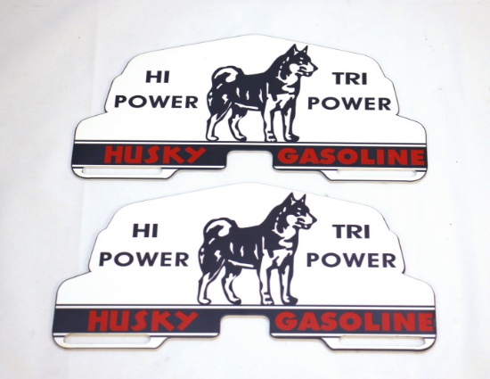 Husky Gasoline Sign License Plate Toppers (2)