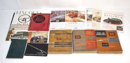 Vintage Ford Lincoln Mercury Books, Brochures, Parts