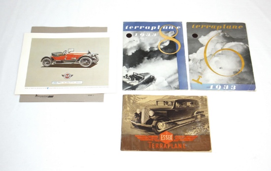 1930s Vintage Essex Terraplane Stutz Ads & Brochures