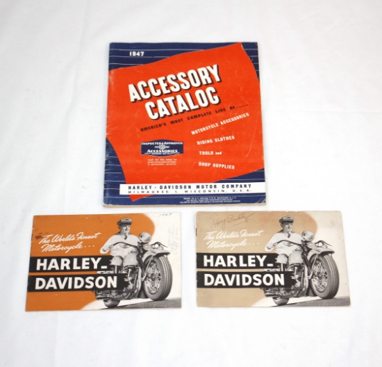 1947 Harley-Davidson Catalog Brochures (3)