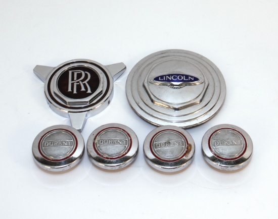 Vintage Durant, Lincoln, Rolls-Royce Hubcaps (6)