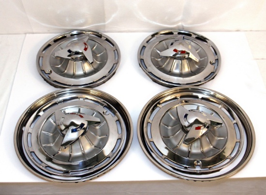 1962 Vintage Chevy SS Hubcaps (4) &  Trim Rings (2)