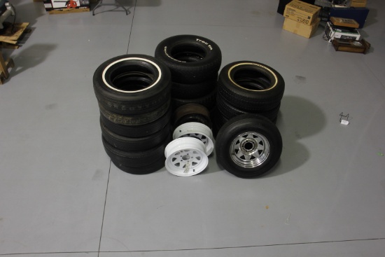 Lot of BF Goodrich, Uniroyal Tires & Trailer Rims