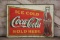 Ice Cold Coca-Cola Sold Here w/Bottle Tin Sign