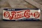 1940 Drink Pepsi Cola Double Dot Embossed Tin Sign