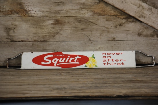 Drink Squirt Country Store Door Push Advertising Thermometer