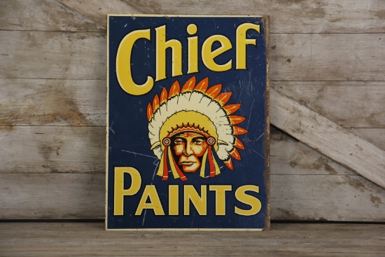 Chief Paints Double-Sided Advertising Sign