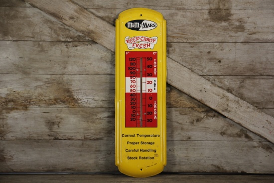 1979 M&M Mars Thermometer Advertising Sign