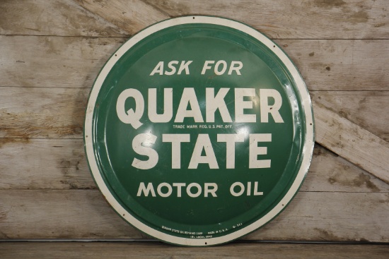 Quaker State Motor Oil Button Sign