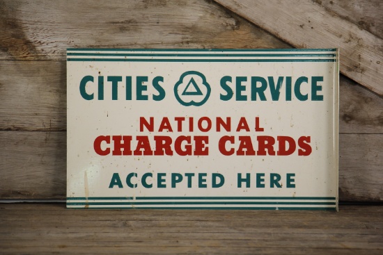 Cities Service National Charge Card Double-Sided Flange Sign