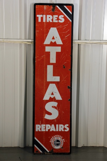 Atlas Tire Standard Oil Vertical Porcelain Sign