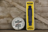Lot of 2 Quaker State & Monroe Shocks Thermometer Signs